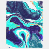 Blauwe, Blauwgroen, witte en goudmarmer Fleece Deken (Voorkant)