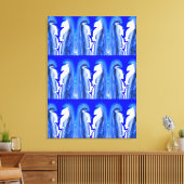 Blauwe bliksemkunst canvas afdruk (Insitu (Woonkamer))