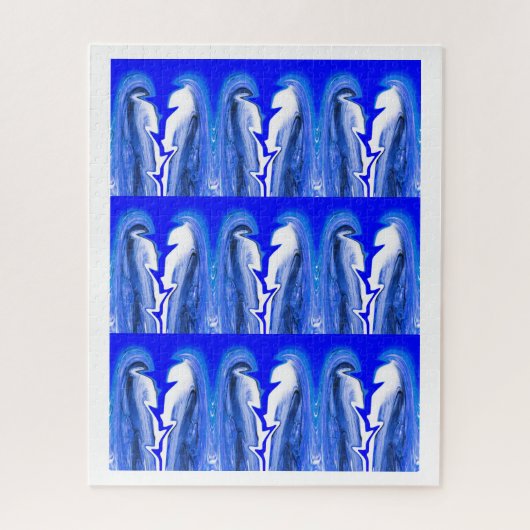 Blauwe bliksemschicht legpuzzel (Verticaal)