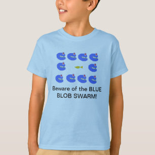 Blauwe Blob zwerm T-shirt