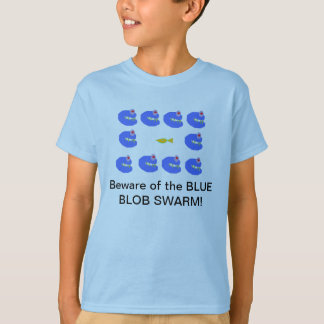 Blauwe Blob zwerm T-shirt