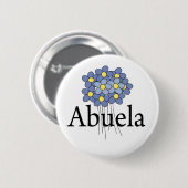  blauwe bloem Abuela T-shirt Ronde Button 5,7 Cm (Voorkant /achterkant)