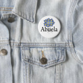  blauwe bloem Abuela T-shirt Ronde Button 5,7 Cm (In situ)