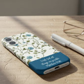 Blauwe Bloem Bijbelvers Case-Mate iPhone Case