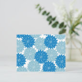blauwe bloem bloesems Floral Pattern Print Briefkaart (Staand voorkant)