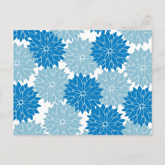 blauwe bloem bloesems Floral Pattern Print Briefkaart (Voorkant)