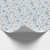 Blauwe bloem cadeaupapier (Hoek)