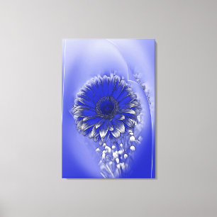 Blauwe bloem canvas afdruk