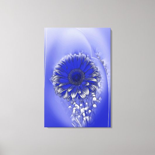 Blauwe bloem canvas afdruk (Voorkant)