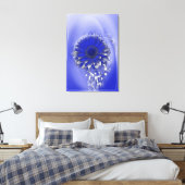 Blauwe bloem canvas afdruk (Insitu (Slaapkamer))
