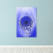 Blauwe bloem canvas afdruk (Insitu (Houten vloer))