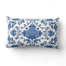 Blauwe Bloem Chinoiserie Witte Waterverf