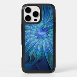 Blauwe Bloem Fantasie Patroon, Abstracte Fractale 