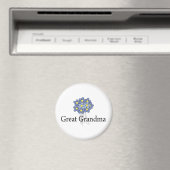  Blauwe Bloem Grote Grootma T-shirt Magneet (Insitu (Vaatwasser))