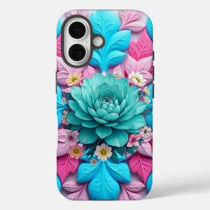Blauwe Bloem Harmonie iPhone 16 Hoesje