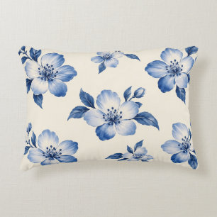 Blauwe Bloem Kussen