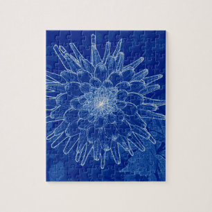 blauwe bloem legpuzzel
