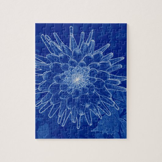 blauwe bloem legpuzzel (Verticaal)