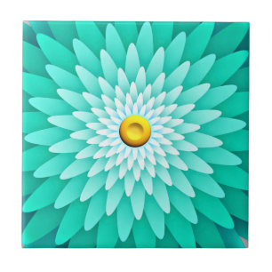 Blauwe bloem Mandala-68566 Tegeltje