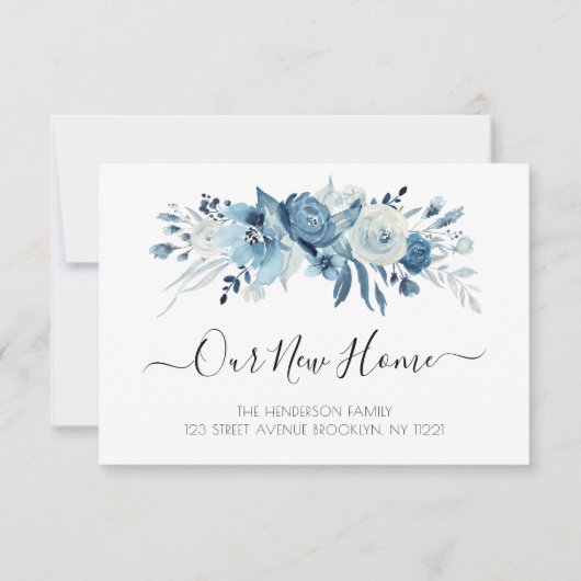 blauwe bloem - mededeling kaart (Voorkant)