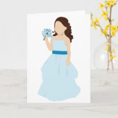 blauwe bloem meisjeskaart kaart (Gele Bloem)