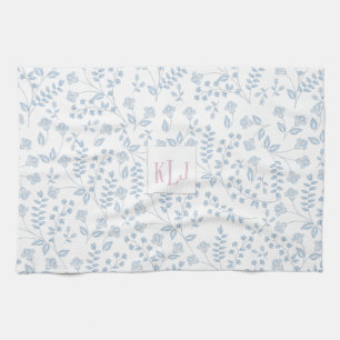 Blauwe Bloem Motief Keuken Handdoek 40cm x 60cm