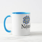 blauwe bloem Nonni T-shirt Mok (Links)