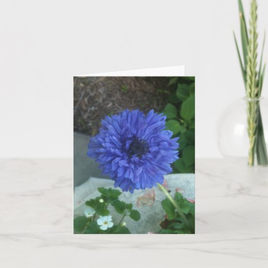 Blauwe bloem notecard kaart (Voorkant)