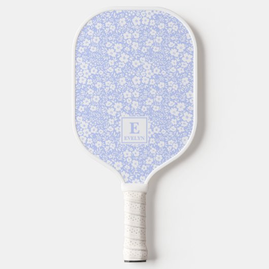 Blauwe Bloem Pickleball Paddle (Voorkant)