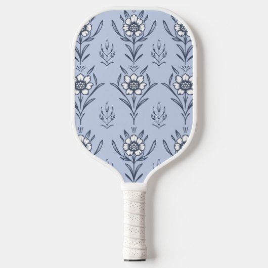 Blauwe bloem pickleball paddle (Voorkant)