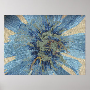 blauwe bloem poster