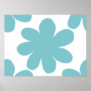 Blauwe bloem poster