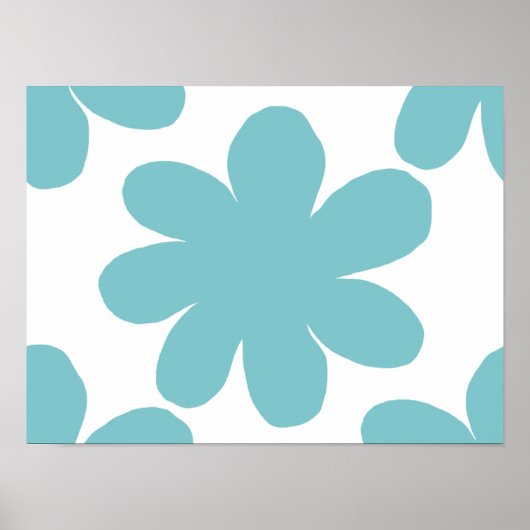 Blauwe bloem poster (Voorkant)