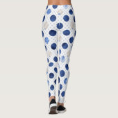 Blauwe Bloem Print Bloemen Leggings Vrouwen (Achterkant)