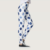Blauwe Bloem Print Bloemen Leggings Vrouwen (Rechts)