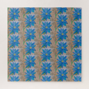 Blauwe bloem puzzel
