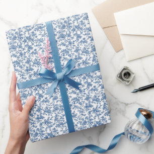 Blauwe Bloem Tapijt Cadeaupapier