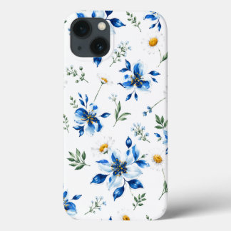 Blauwe bloem telefoonhoesje . iPhone 13 hoesje