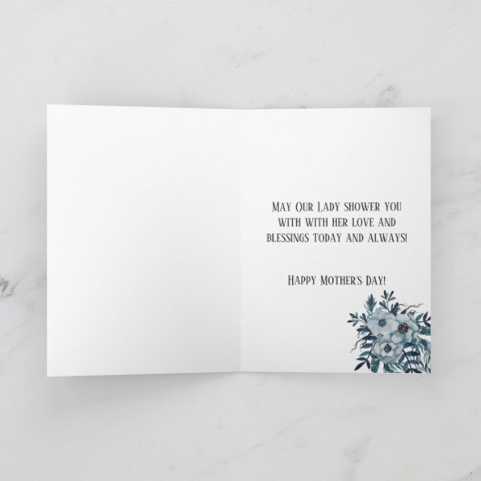 blauwe bloem | zuster | Religieuze Moeder Maria Kaart (Binnen)