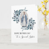 blauwe bloem | zuster | Religieuze Moeder Maria Kaart (Gele Bloem)