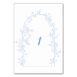 Blauwe Bloemboog ingelijst bruiloft Kaart