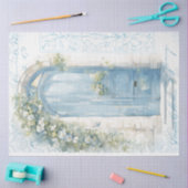 Blauwe Bloemdeur Decoupage Tissue Paper Tissuepapier (Craft)