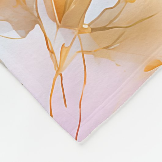 Blauwe Bloemen Alcohol Inkt in Zachte Pastels Fleece Deken (Hoek)
