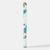 Blauwe bloemen, bloempatroon, patroon van bloemen iPhone hoesje (Rechterkant)