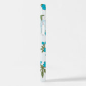 Blauwe bloemen, bloempatroon, patroon van bloemen iPhone hoesje (Linkerkant)