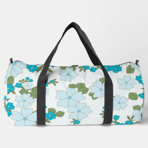 Blauwe bloemen, bloempatroon, patroon van bloemen plunjezak