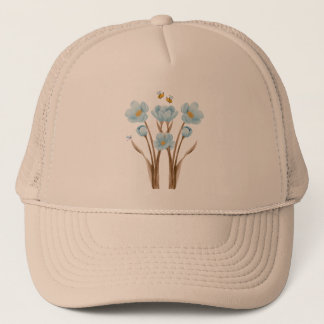 Blauwe bloemen botanische tuin trucker pet