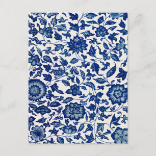 Blauwe bloemen briefkaart