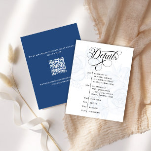 Blauwe Bloemen Bruiloft Details Tijdschema Kaart