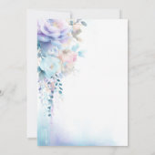 Blauwe bloemen bruiloft na het feest kaart (Achterkant)